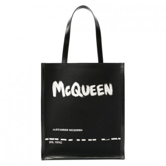 Комбинированная сумка-шопер Alexander McQueen